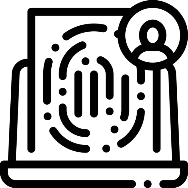 Finger Identity Icona Digitale Stile Contorno — Vettoriale Stock
