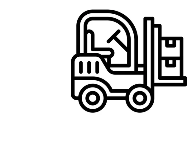 Icône Chariot Élévateur Véhicule Transport Dans Style Contour — Image vectorielle