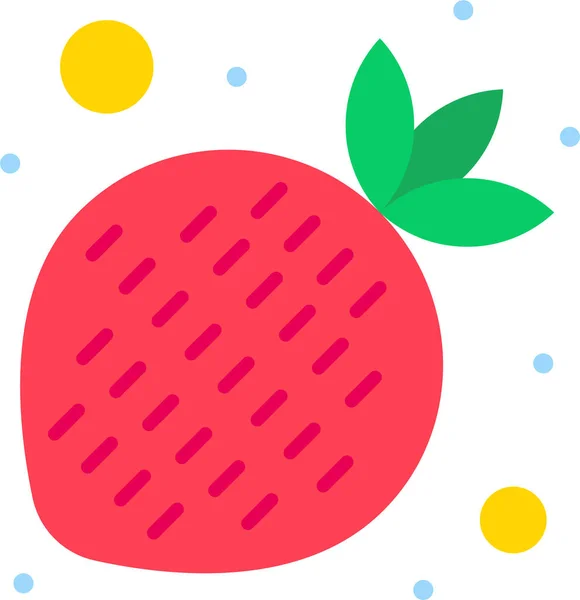 Yaz Kategorisinde Meyve Sağlıklı Çilek Ikonu — Stok Vektör