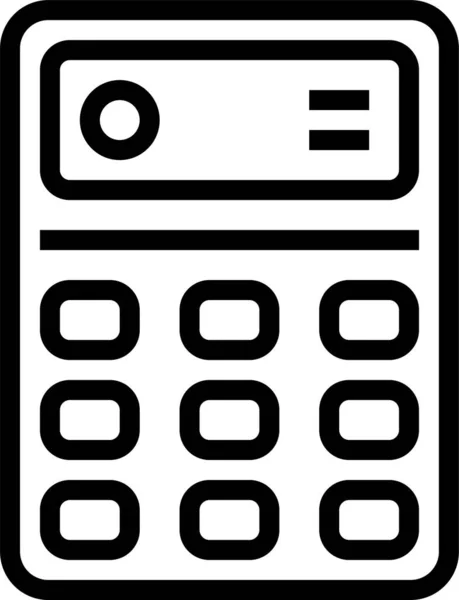 Calculadora Negocio Icono Estilo Esquema — Archivo Imágenes Vectoriales
