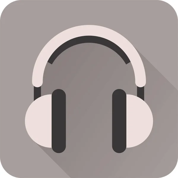 Audio Sluchátka Mediální Ikona Plochém Stylu — Stockový vektor
