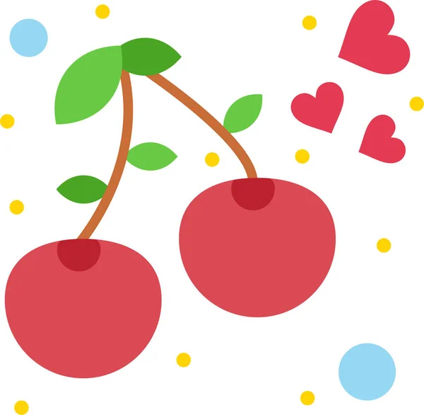 Berry Cherry Food Ícone Categoria Loveromance — Vetor de Stock