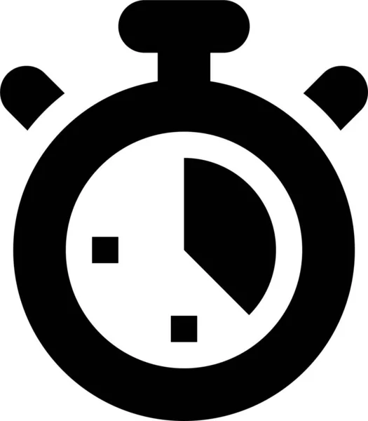 Uhr Stoppuhr Zeitsymbol Solidem Stil — Stockvektor