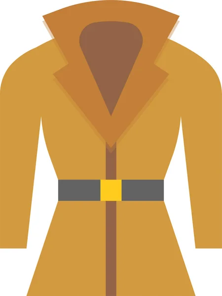 Ubrania Płaszcz Moda Ikona Płaskim Stylu — Wektor stockowy