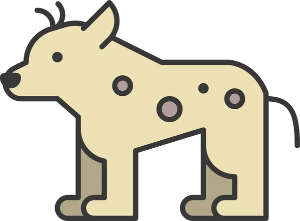 Икона Животного Гиены Млекопитающего Стиле Фиброплана — стоковый вектор