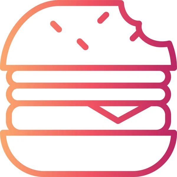 Hambúrguer Ícone Fast Food Estilo Suave — Vetor de Stock