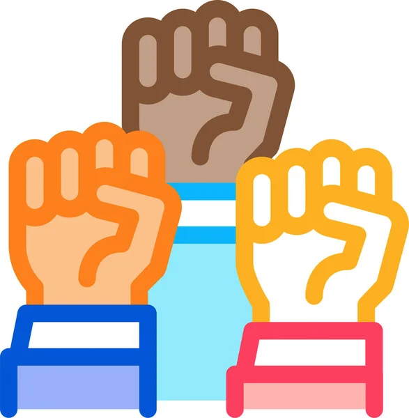 Discrimination Fists Label Icon — Stock Vector