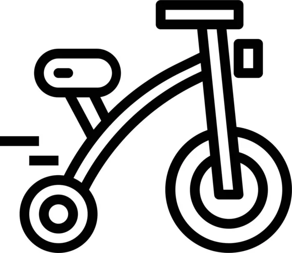Icono Del Vehículo Triciclo Deportivo Estilo Esquema — Vector de stock