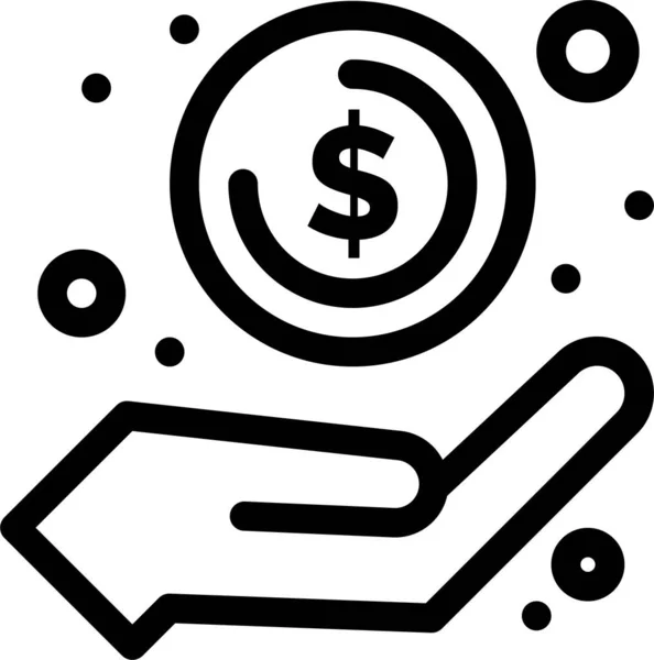 Cash Hand Pictogram — Stockvector