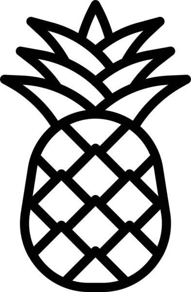 Nourriture Fruit Ananas Icône Dans Catégorie Été — Image vectorielle