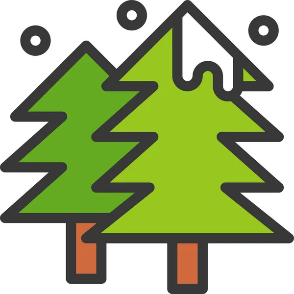 Tannenbaum Ikone Filedoutline Style — Stockvektor