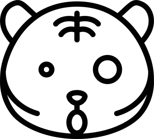 Animal Avatar Emoji Icône Dans Style Contour — Image vectorielle