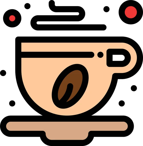 Cafe Coffee Cup Icon Filledoutline Style — Stok Vektör
