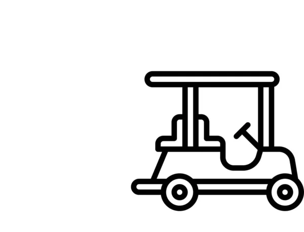 Véhicule Transport Voiture Golf Icône Dans Style Contour — Image vectorielle