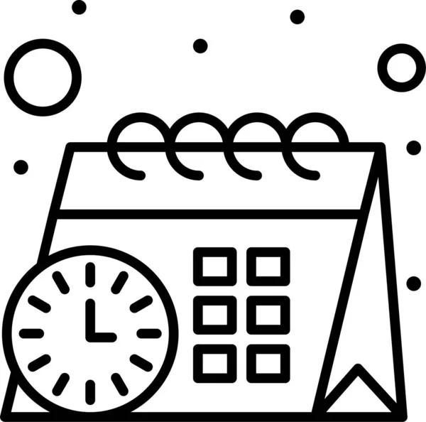 Calendar Schedule Time Icon Outline Style — Stock Vector