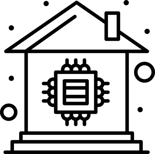 Icono Del Hogar Chip Automatización Categoría Familyhome — Archivo Imágenes Vectoriales
