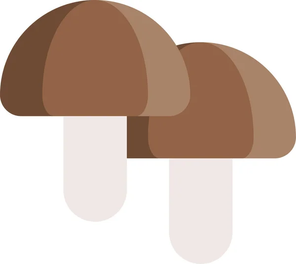 Food Healthy Mushroom Icon Flat Style — Stock Vector