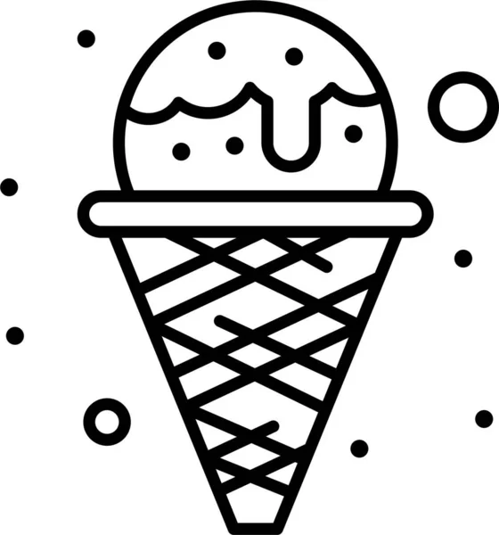 Cream Ice Waffle Icon — Stock Vector