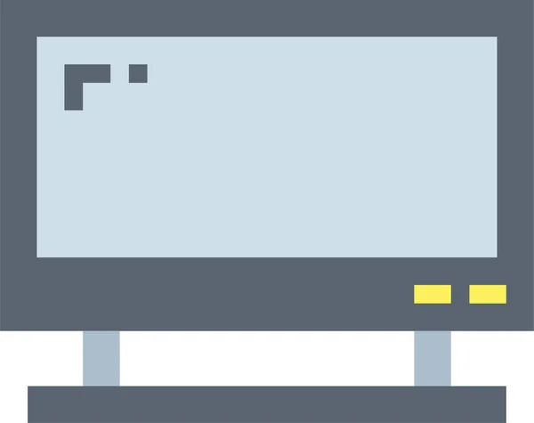 Monitor Scherm Televisie Pictogram Platte Stijl — Stockvector