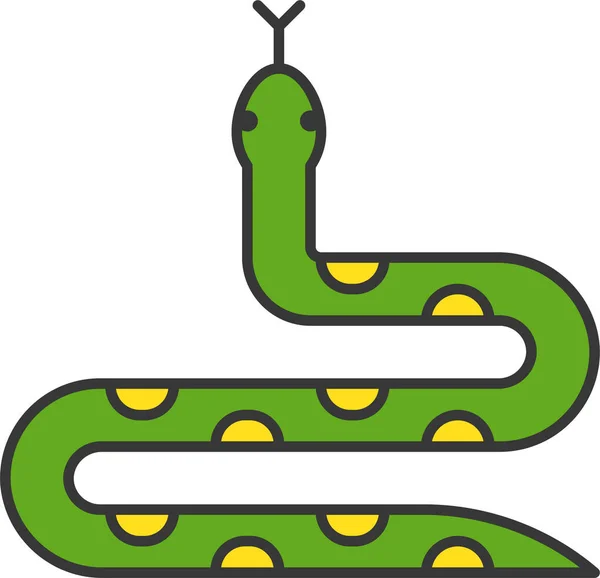 Икона Змеи Рептилии Стиле Филедлайна — стоковый вектор