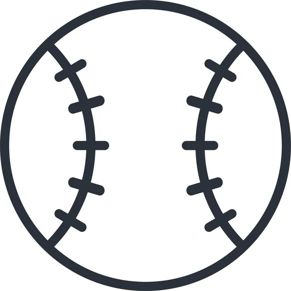 Activiteitsbal Honkbal Icoon Filedoutline Stijl — Stockvector