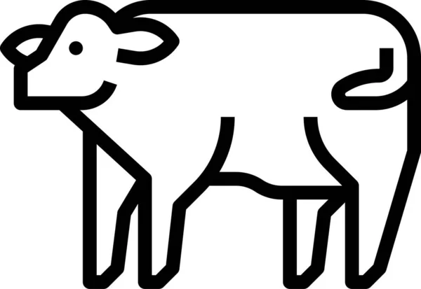 Vaca Bovina Icono Categoría Bebidas Alimenticias — Vector de stock