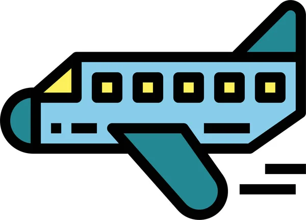 Значок Польоту Літака Заповненій Лінії Стилю — стоковий вектор