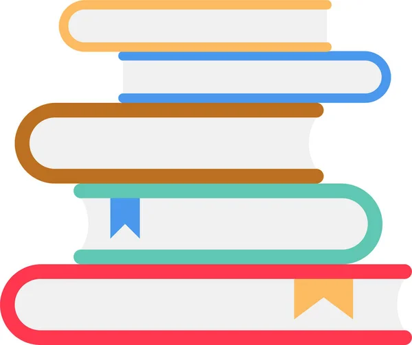 Ikona Edukacji Zakładek Książkowych Kategorii Edukacja Szkolna — Wektor stockowy