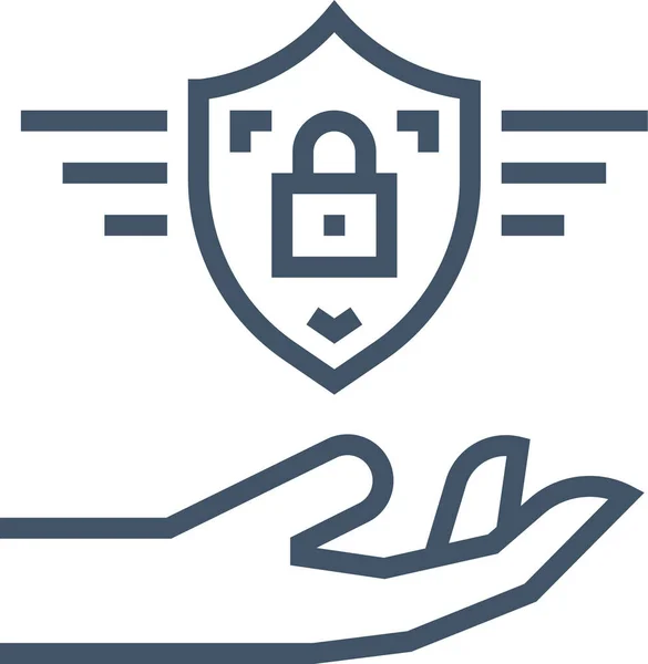 Ochrana Poskytuje Bezpečnostní Ikonu Stylu Osnovy — Stockový vektor