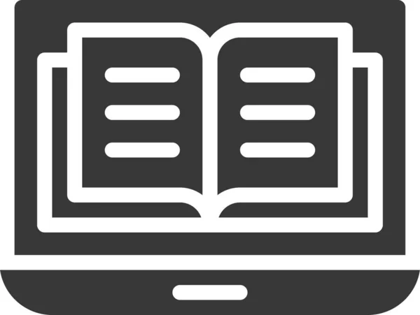 Documento Book Learning Icon Solid Style — Archivo Imágenes Vectoriales