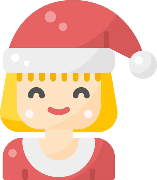 Avatar Natal Claus Ícone Estilo Plano —  Vetores de Stock