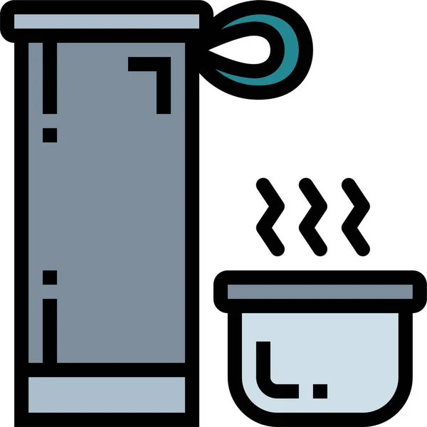 Tazza Bevanda Termo Icona Riempitostile Contorno — Vettoriale Stock