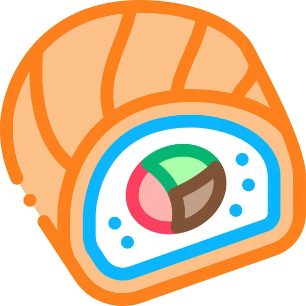 Cheese Cooked Japanese Icon Filledoutline Style — Vettoriale Stock