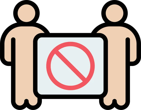 Prohibir Icono Icono Digital — Vector de stock