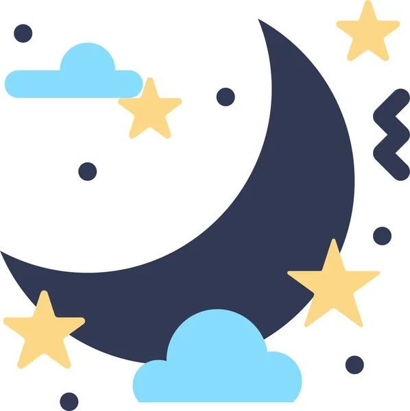 Celebration Moon Night Icon — Stock Vector