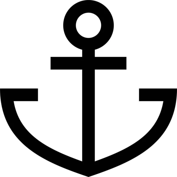 Anker Nautische Marine Ikone Outline Stil — Stockvektor