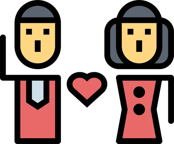Heart Love Peace Icon Filledoutline Style — Stock Vector