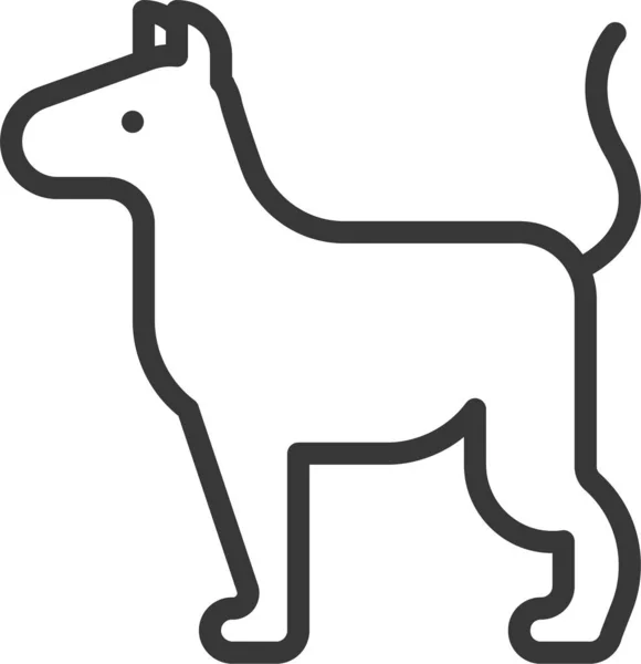 Djur Hund Däggdjur Ikon Kontur Stil — Stock vektor