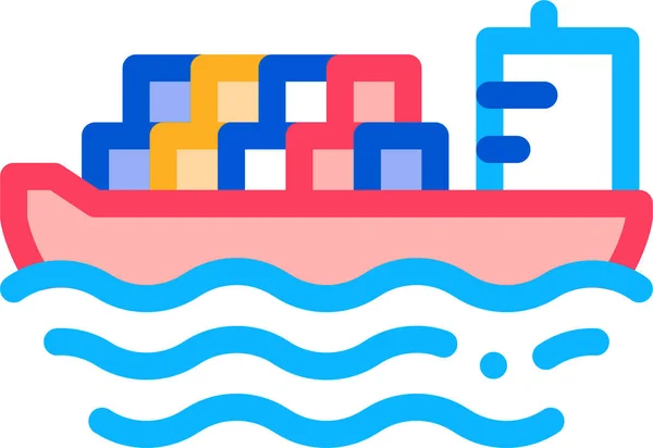 Boat Cargo Ocean Icon — Vettoriale Stock