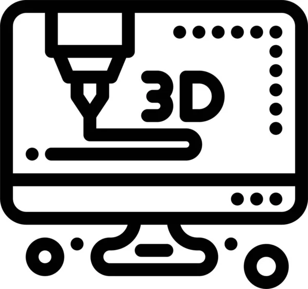 Computer Drucker Symbol Computerhardware Kategorie — Stockvektor