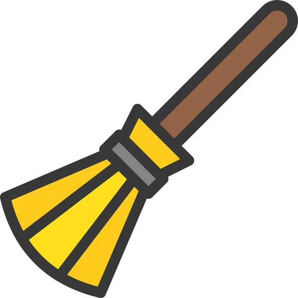 Broom Clean Halloween Icon Filledoutline Style — Stock Vector