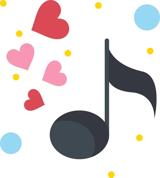Amor Música Romántico Icono Categoría Loveromance — Vector de stock