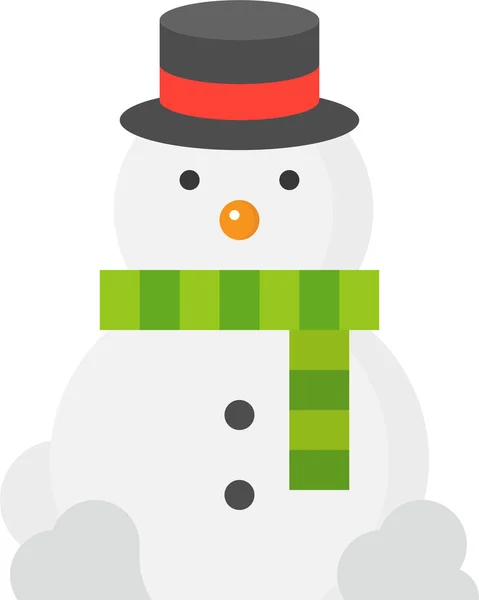 Weihnachten Urlaub Schnee Ikone Flachen Stil — Stockvektor