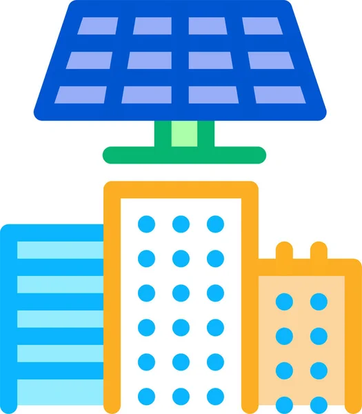 City Eco Energy Icon Filledoutline Style — Stock Vector