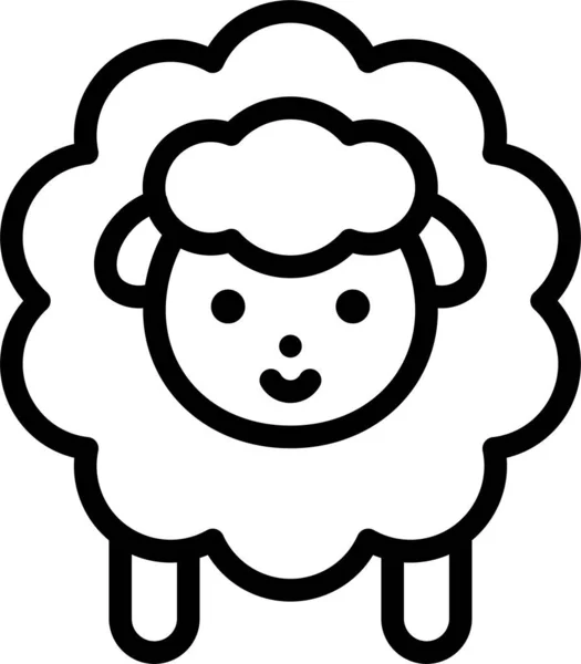 Animal Easter Ewe Icon Outline Style —  Vetores de Stock