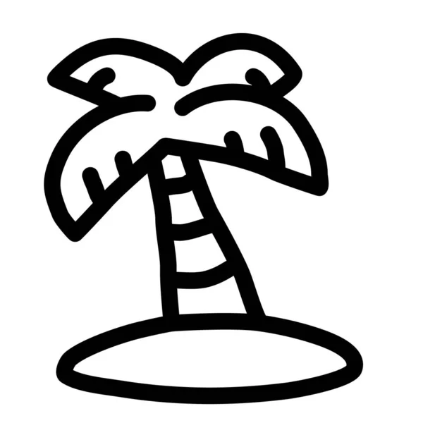 Strandbaum Kokosnuss Symbol — Stockvektor