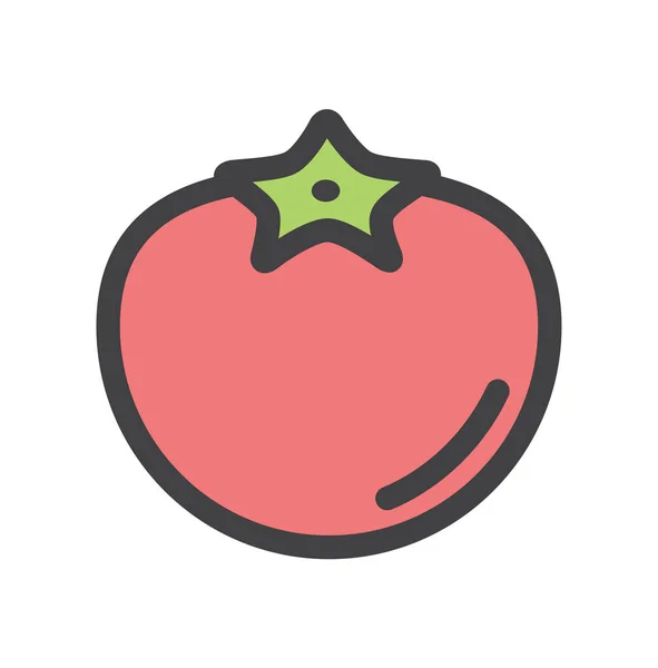 Health Red Tomato Icon Filledoutline Style — Stock vektor