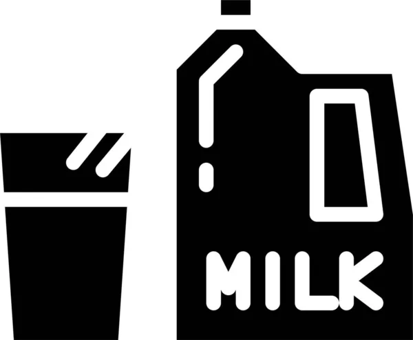 Пляшковий Напій Молочний Значок Твердому Стилі — стоковий вектор