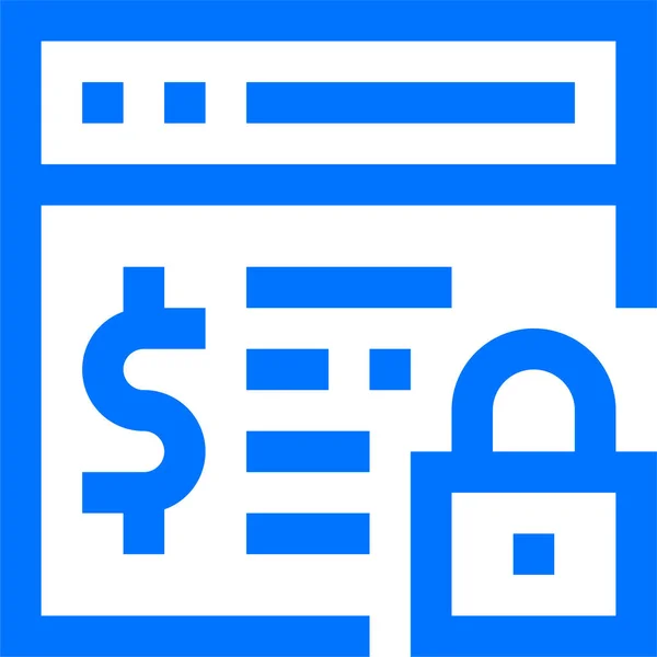 Block Lock Payment Icon Outline Style - Stok Vektor