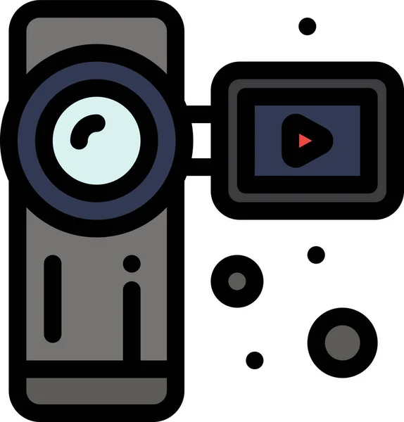 Video Ikone Der Camcorder Kamera Umrissstil — Stockvektor
